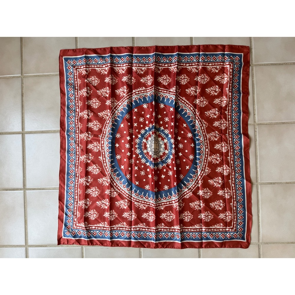 Square Scarf Women Red Blue Medallion Floral Geometric Boho OS